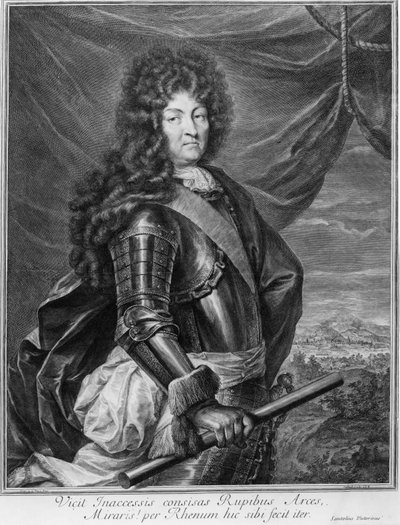 Retrato de Luis XIV (1638-1715) grabado por Gerard Edelinck (1640-1707) de Jean de la Haye