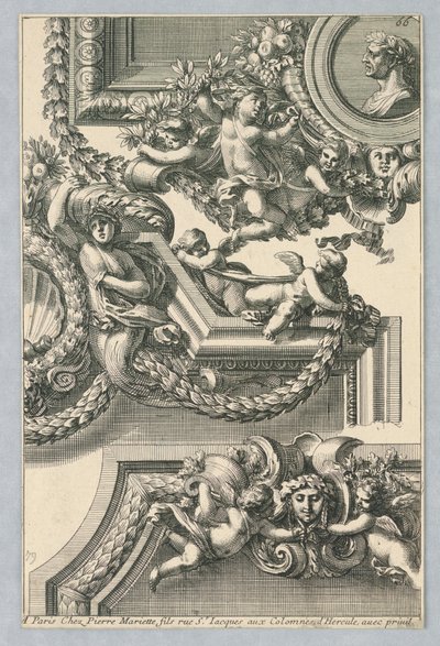 Diseño para marcos pintados, de "Bordures de Tableau" de Jean le Pautre