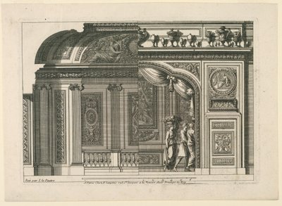 Diseño para una alcoba francesa, de "Alcoves à la Francoise" de Jean le Pautre