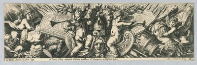 Frisos: trofeos de armas y putti de Jean le Pautre