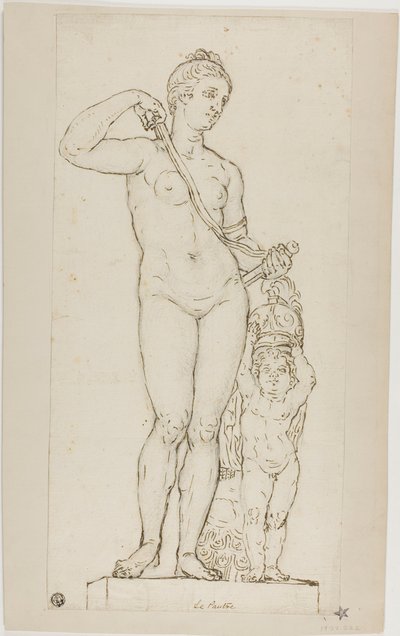 Escultura de Venus y Cupido, con armadura de Marte de Jean le Pautre