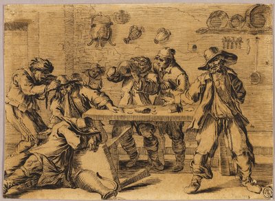Escena de taberna con hombres retozando de Jean le Pautre