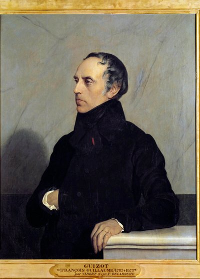 Retrato de François Pierre Guillaume Guizot (1787-1874), ministro e historiador. Pintura de Jehan Vibert (1840-1902). de Jean or Jehan Georges Vibert