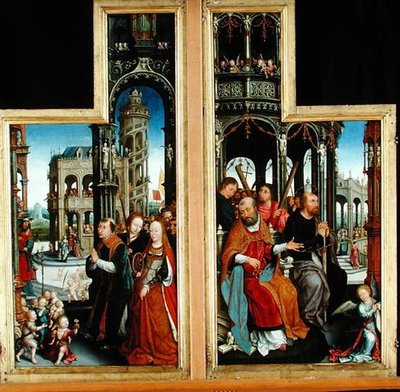 Políptico de la Glorificación de la Santísima Trinidad que representa apóstoles y mártires, 1509-16 de Jean the Elder Bellegambe