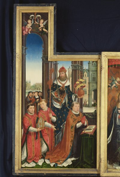 Políptico de la Glorificación de la Santísima Trinidad, panel que representa a abades, 1509-15 de Jean the Elder Bellegambe