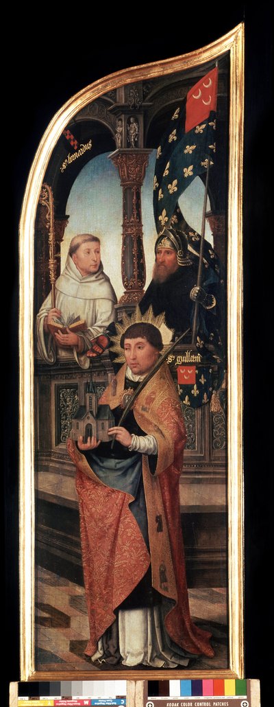 ""Representación de San Guillermo de Bruselas, San Bernardo de Claraval (San Bernardo di Chiaravalle)"" Panel derecho del tríptico de la anunciación (La anunciación). Pintura sobre madera de Jean Bellegambe el Viejo (1470-1534) San Petersburgo, m de Jean the Elder Bellegambe