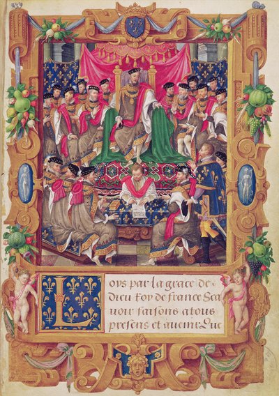 Enrique II preside una reunión de capítulo de la Orden Caballeresca Francesa de San Miguel de Jean the Elder Cousin