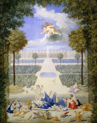 Francia, Versalles, parterre del Gran Trianón, por Jean Cotelle de Jean the Younger Cotelle
