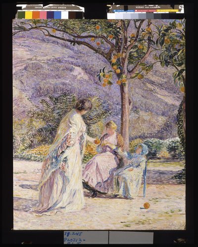 Bajo el naranjo o en la terraza de Les Pâquerettes de Jean van den Eeckhoudt