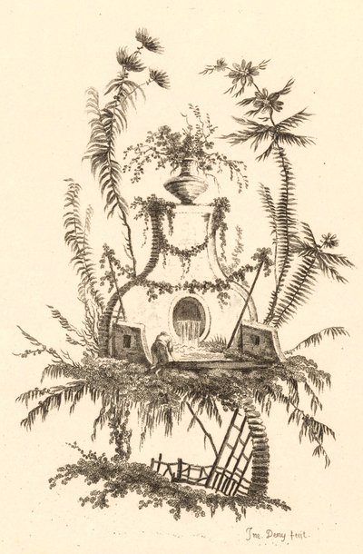 Fuente china con jarrón de Jeanne Deny