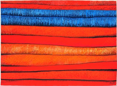 Tejidos marroquíes 3, 2013 (gouache sobre papel) de Jeanne Maze