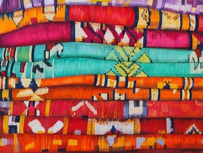 Tejidos marroquíes 4, 2013 (gouache sobre papel) de Jeanne Maze