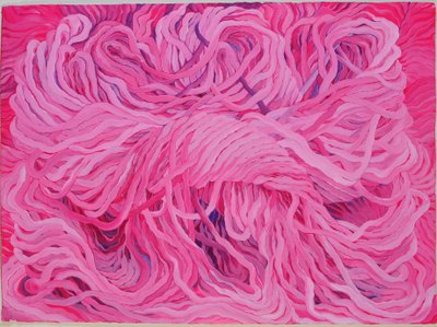 Rosa lana, 2013 (gouache sobre papel) de Jeanne Maze