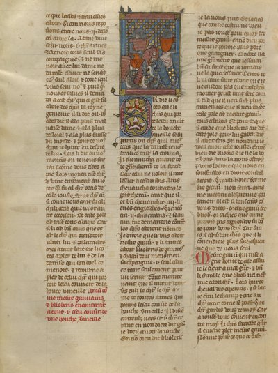 Encuentro de Gauvain y Blioberis con un caballero de escudo rojo de Jeanne de Montbaston