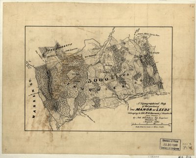 Mapa topográfico de la parte de "The Manor of Leeds" perteneciente al coronel M.G. Harman de Staunton, Va. LOC 2005625200 de Jedediah Hotchkiss