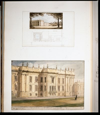 Diseños para la Elevación Este, Chatsworth House de Jeffry Wyatville