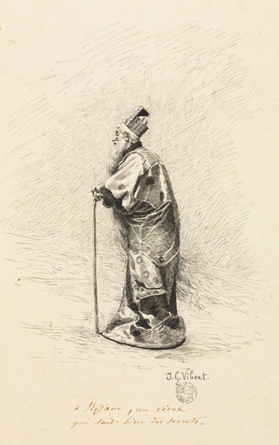 Estudio para el mago en "Conte de Fée" (Historia de un hada) de Jehan Georges Vibert