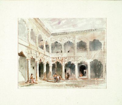 Patio del Palacio del Infantado en Guadalajara (España) de Jenaro Pérez Villaamil
