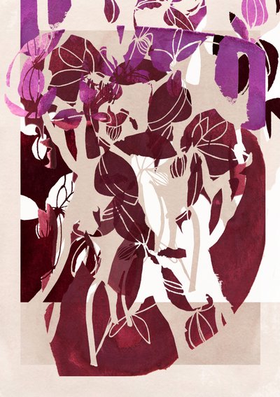 Flores abstractas en magenta de Jenja Braun