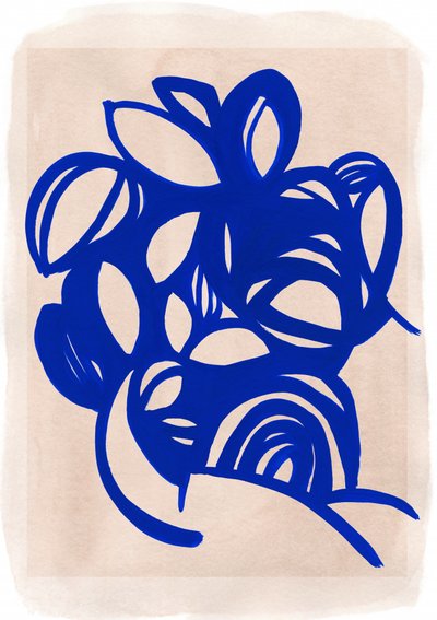 Abstracto floral azul de Jenja Braun