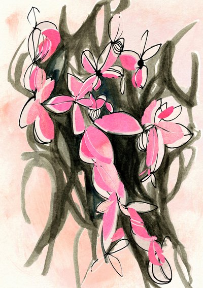 Flores abstractas rosas de Jenja Braun