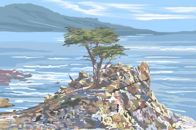 Lone Cypress, acantilado junto al mar de Jenna Alheit