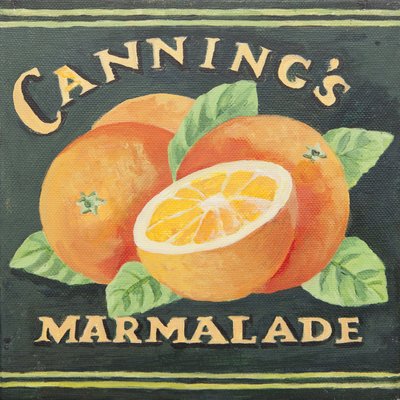 Etiqueta de lata de mermelada Cannings (acrílico) de Jennifer Abbott