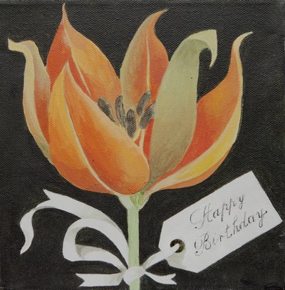 Tulipán, feliz cumpleaños (acrílico) de Jennifer Abbott