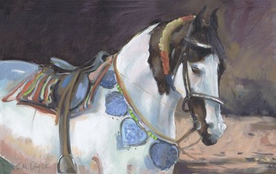 Caballo Marwari II (óleo sobre lienzo) de Jennifer Wright