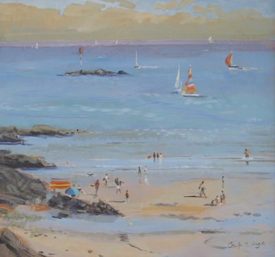 Salcombe Millbay Morning (óleo sobre lienzo) de Jennifer Wright