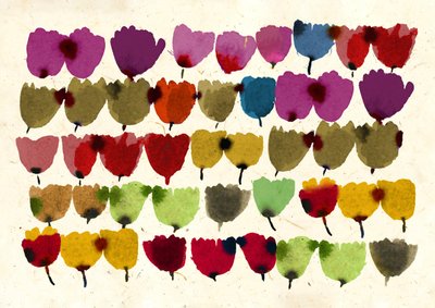 Cuarenta y cinco tulipanes, 2023 (acuarela) de Jenny Frean