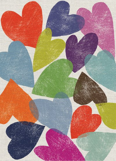 Corazones impresos de Jenny Frean