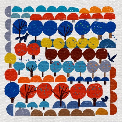 Village Trees, 2022 (técnica mixta) de Jenny Frean