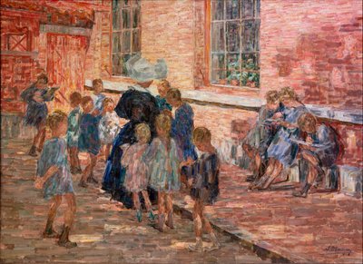Jardín de infancia en Deurle (óleo sobre lienzo) de Jenny Montigny
