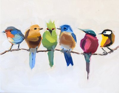 Pájaros en una rama de Jenny Westenhofer