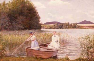 La esposa y la hija del artista en un bote de remos de Jens Jensen Egebjerg