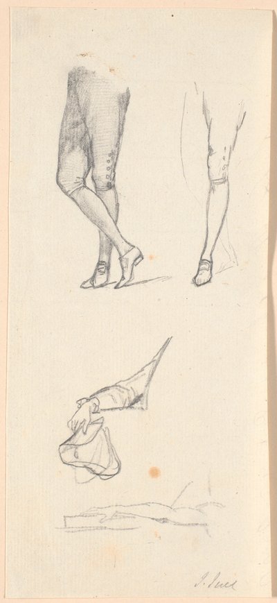 Estudios de piernas y brazos para el retrato de Federico VI de Jens Juel