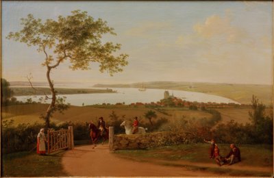 Vista sobre el Pequeño Belt desde una colina cerca de Middelfart de Jens Juel