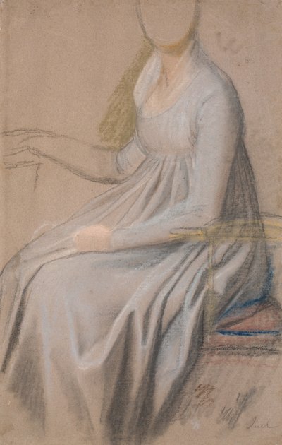 Estudio de vestuario para el retrato de la condesa Agnete Marie Rosencrone de Jens Juel