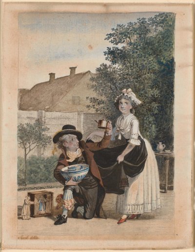Una escena de la obra de teatro de P. A. Heiberg "Chinafarene" de Jens Juel