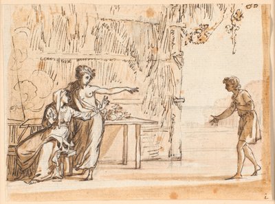 Una escena de la idilio de Salomon Gessner "El primer navegante" de Jens Juel