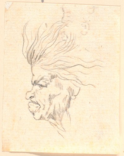 Cabeza de mujer medusa en perfil hacia la izquierda de Jens Juel