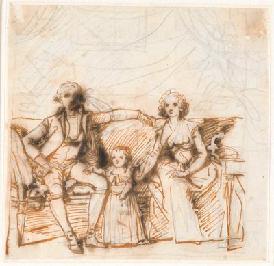 Boceto de composición para el cuadro de la familia Anker de Jens Juel