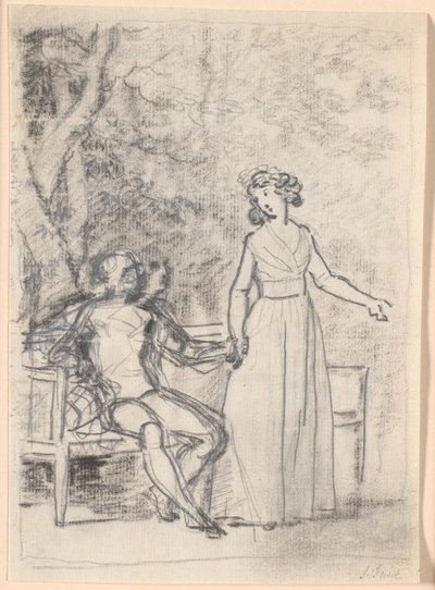 Boceto de composición para el retrato familiar Rabenske de Jens Juel