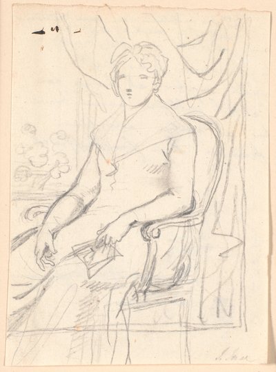 Boceto compositivo para el retrato de la condesa Anna Joachima Danneskiold-Laurvig, nacida Ahlefeldt, a los 74 años de Jens Juel