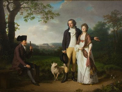 Ryberg con su Hijo Johan Christian y su Nuera Engelke, de soltera Falbe de Jens Juel