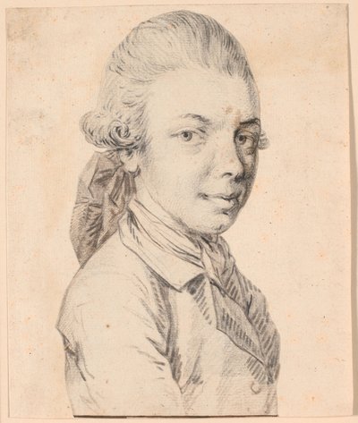 Autorretrato de joven. Retrato de busto en tres cuartos de perfil hacia la derecha de Jens Juel