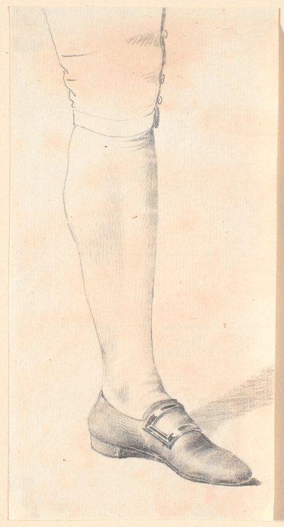 Estudio de la pierna izquierda de un hombre de pie de Jens Juel