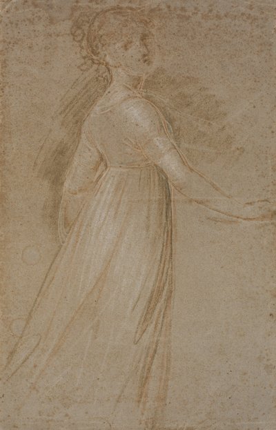 Estudio de una joven, de espaldas, con el brazo derecho extendido de Jens Juel