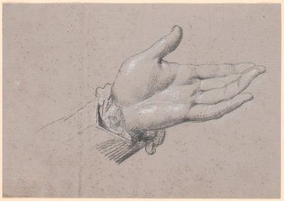Estudio de una mano izquierda, utilizada en el retrato de cuerpo entero de Federico VI como Príncipe Heredero de 1786 en Amalienborg de Jens Juel